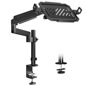 PUTORSEN Monitorarm mit Laptop Halterung für 17 bis 32 Zoll LCD LED Bildschirme & bis zu 17 Zoll Notebooks, 55,5 cm Höhe