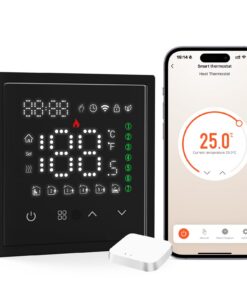 BSEED Smart Zigbee Thermostat Heizung Für Raumtemp regulators mit Alexa/Google kompatibel Schwarz Tuya Hub benötigt BSEE