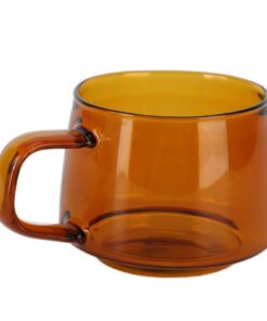 250ml Glas Kaffeetasse mit Farbigem Griff,Ideal für Tee, Kaffee und Wasser, perfect für Hausgebrauch und Arbeitsplatz(Ka