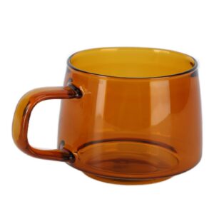 250ml Glas Kaffeetasse mit Farbigem Griff,Ideal für Tee, Kaffee und Wasser, perfect für Hausgebrauch und Arbeitsplatz(Ka