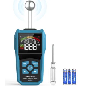 DURFICST Feuchtigkeitsmesser mit Farb-LCD und Akustischem Alarm für alle Baustoffe, Holz, Wände, Putz, Mauerwerk - 20-40