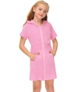 Kinderbademantel Mädchen Flauschig Saugstark mit Kapuze Badeponcho