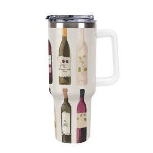 AQRJLPM Niedliche Weinflasche, Autobecher, Edelstahl, 1,2 l, isoliert für kalte heiße Getränke, für Outdoor Aktivitäten,