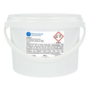 Natriumhydroxid E524 Ätznatron >99,5% Perlen, rein in 2 x 1000 g Eimer - HERRLAN Qualität, Made in Germany