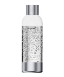Mysoda Hochwertige BPA-freie Premium Wasserflasche 1 Liter für Wassersprudler - Silber