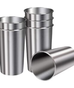 Generisch Edelstahl Tumbler - 6er Set Wassergläser, Unzerbrechliche Becher, 600ml Stapelbar Für Schule und Outdoor-Abent