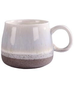 Nordic Kiln Glasierte Keramiktasse mit großem Fassungsvermögen für Kaffee- und Milchbecher, ideal für jeden, 500 ml, Gr