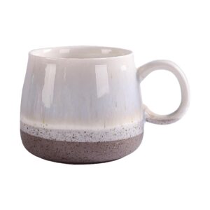 Nordic Kiln Glasierte Keramiktasse mit großem Fassungsvermögen für Kaffee- und Milchbecher, ideal für jeden, 500 ml, Gr