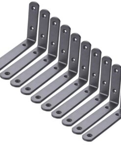 Robuste Schwarzwandmontierte schwimmende Metall-Eisen-Regalhalterung, 10 Stück mit Schrauben (125 mm x 75 mm), maximale