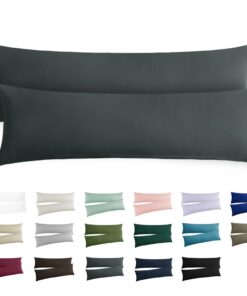 RUIKASI Oeko Tex Seitenschläferkissen Bezug 40 x 145 cm Anthrazit mit Reißverschluss RUIKASI 40x145 Grau 2er Set Seitens