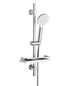 Görbach Duschset Edelstahl Brausestange 0,7m Seifenschale Badezimmer