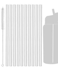 Hydro Flask Kompatible Wiederverwendbare Plastik Strohhalme 10er Set mit 2 Reinigungsbürsten 24cm für 18-64oz