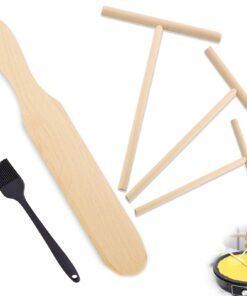 MOAZIFI 5er Crepes Teigverteiler Set - 3 T-Teigverteiler (9/12/18 cm), Flach, mit Silicone Brush, perfekt für Crêpe- und