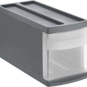 Rotho Systemix BPA-freie Schubladenboxedmittelgroß anthrazit/transparent