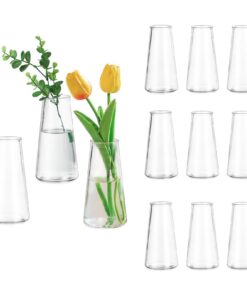 Glasseam Kleine Glasvasen Set 12 Stück Klar für Hochzeit Party Tischdeko