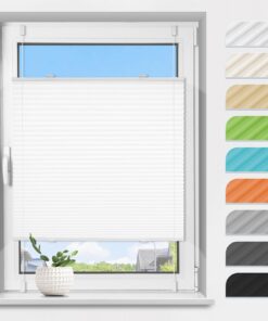 Plissee Klemmfix ohne Bohren - Weiß - B45 x H130 cm - Lichtdurchlässig Faltrollo Jalousie - Sichtschutz & Sonnenschutz f