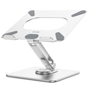 BESIGN LSX7 Laptop Ständer 360 Grad Drehbar Verstellbarer Notebook Ständer Kompatibel mit 10-15.6 Zoll Laptops (Silber)