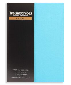 Traumschloss Comfort Bügelfreies Spannbett 100% Baumwolle Türkis 90-100x200cm OEKO-TEX Made in Green
