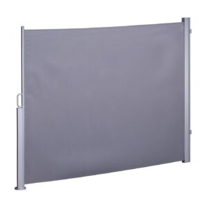 Ventanara® ausziehbar Sonnensegel Windschutz (180 x 300 cm, Grau) Ventanara® Sichtschutz Seitenmarkise Sonnenschutz (1