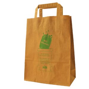 Bioabfalltüten - MIT HENKEL - 22 + 10 x 29 cm - MIT DRUCK (100 Stück)