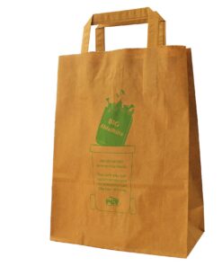 Bioabfalltüten - MIT HENKEL - 22 + 10 x 29 cm - MIT DRUCK (100 Stück)