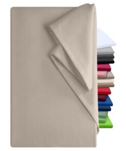 NplusEins Bettlaken ohne Gummizug - Ideal für Reisen, Camping und Terrasse | 100% Baumwolle, 180x275cm, beige, OEKO-TEX