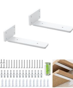 Rustikale Industrie Regalhalterungen Weiß - Schwebend, Versteckt, 15 cm (0,5 cm) Dicke, 2 Pack, Moderner Eisen Finish