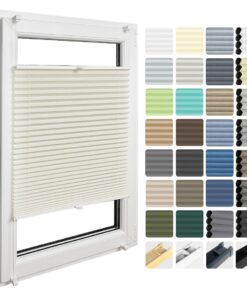 Home-Vision Premium Plissee Vorhängeregler für Fenster & Tür ohne Bohren mit Blickdichte Sonnenschutzrollo in verschiede