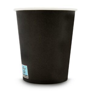 WELLSACUP 1000 Stück Pappbecher 180 ml, Schwarz, für Heiß- und Kaltgetränke, perfect für Coffee to Go, Business-Veransta