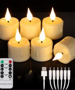 Wiederaufladbare LED Teelichter Halloween Global Recycled Standard Wiederaufladbare Kerzen mit Fernbedienung Timer Hallo