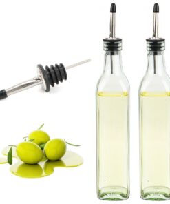 Ölflasche: 2 Stück 500 ml Olivenöl Flaschen mit Öldüse, Ideal für Küche, Salate und Grillen