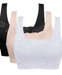 Deutsch: Stretch Ohne Buegel Push Up Yoga Sports BH Bra Top Set Fuer Fitness Training Polsterung 3er Pack