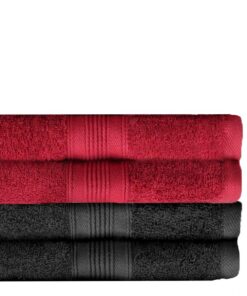 HLKauf NatureMark Frottee-Handtuch-Set – 4-tlg. (4×50×100 cm) | Weich & Hochsaugfähig, 100% Baumwolle, Hotelqualität