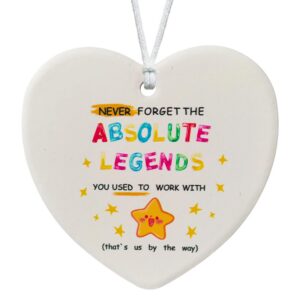 Abschiedsgeschenke für Kollegen Frauen, hängende Keramik-Herztafel, lustige Sorry Your Leaving Geschenke