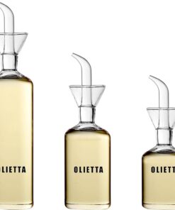 Oliveöl Flaschen Mehrfachpackung Olietta - 3 Flaschen 500ml, 250ml, 125ml - Glasölflasche mit Tropf- und Ausgießfunztion