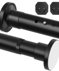 Gardinenstange ohne Bohren – Teleskop‑Spannstange 98–150 cm Φ32 mm, Metall für Duschvorhang & Fenster (Schwarz)