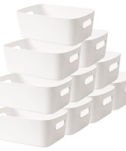 KunststoffAufbewahrungsbox 10 Stück Weiß für Badezimmer Küchenschrank Organizer