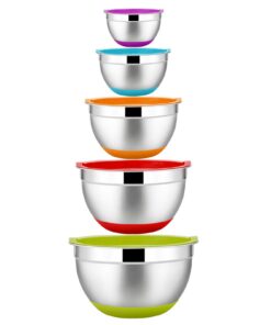 Homikit Rührschüssel Set 5-teilig Edelstahl Multifunktional für die Küche