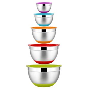Homikit Rührschüssel Set 5-teilig Edelstahl Multifunktional für die Küche