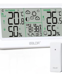 Funkwetterstation mit Außensensor + Wettervorhersage + Thermometer Hygrometer