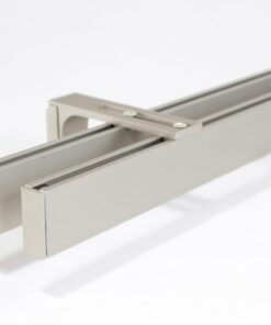 Deco-Raum 2-lauf Edelstahl-optik Innenlaufstange für Vorhänge 320cm Loft eckig Wandbefestigung