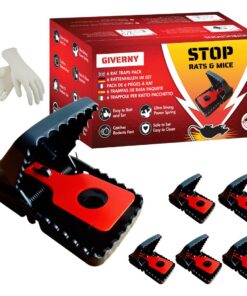 GIVERNY XL Rattenfalle - Extra groß, wiederverwendbar & stark - ohne Gift, sicher für Zuhause - 6er-Pack + Gratis Handsc