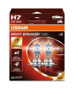 Osram NIGHT BREAKER 220 H7 +220% Helligkeit Halogen Scheinwerferlampe 64210NB220-2HB white