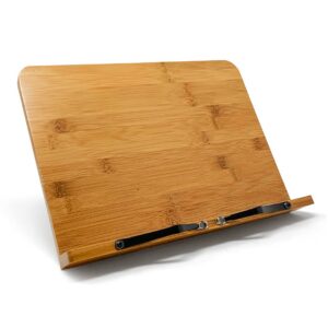 Joeji's Küche Buchständer Holz - Leseständer für Bücher & Tablets - Verstellbare Stütze für Küche - Bambus Kochbuch Halt