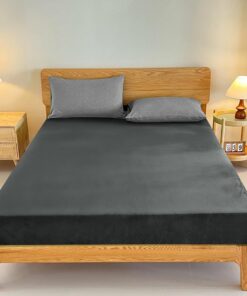 LOMUG Winter Spannbettlaken Anthrazit für Boxspringbett Topper Matratze Warme Premium Cashmere-Touch Flauschigkeit