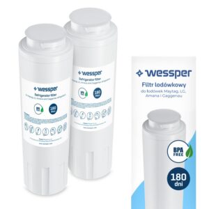 Wessper 2x Wasserfilter für Kühlschrank - Maytag, LG, Amana, Gaggenau | Entfernt Chlor und unerwünschte Stoffe schnell