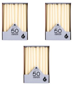 pajoma® Stabkerzen Elfenbein | 150 Stück, 25 cm Höhe, 2 cm Ø | ca. 7 Std. Brenndauer | für Vielseitige Anwendung in Haus