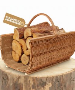 BOGATECO Weidenkorb Kaminkorb 60x45x30 Handgewebt mit Verstärkung