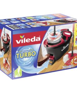 Vileda Turbo Wischmopp Komplett Set für Hausfrauen mit extra 2in1 Moppkopf OEKO-TEX