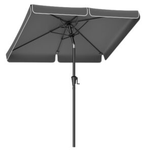 SONGMICS Rechteckiger Balkonschirm 200 x 150 cm, UPF 50+, grau, ideal für Garten und Terrasse GPU048G01 SONGMICS Knick